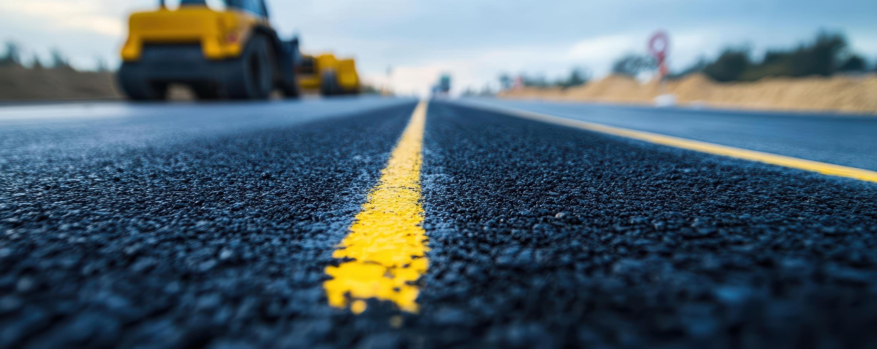 ASPHALT ROAD WITH YELLOW CENTERLINE