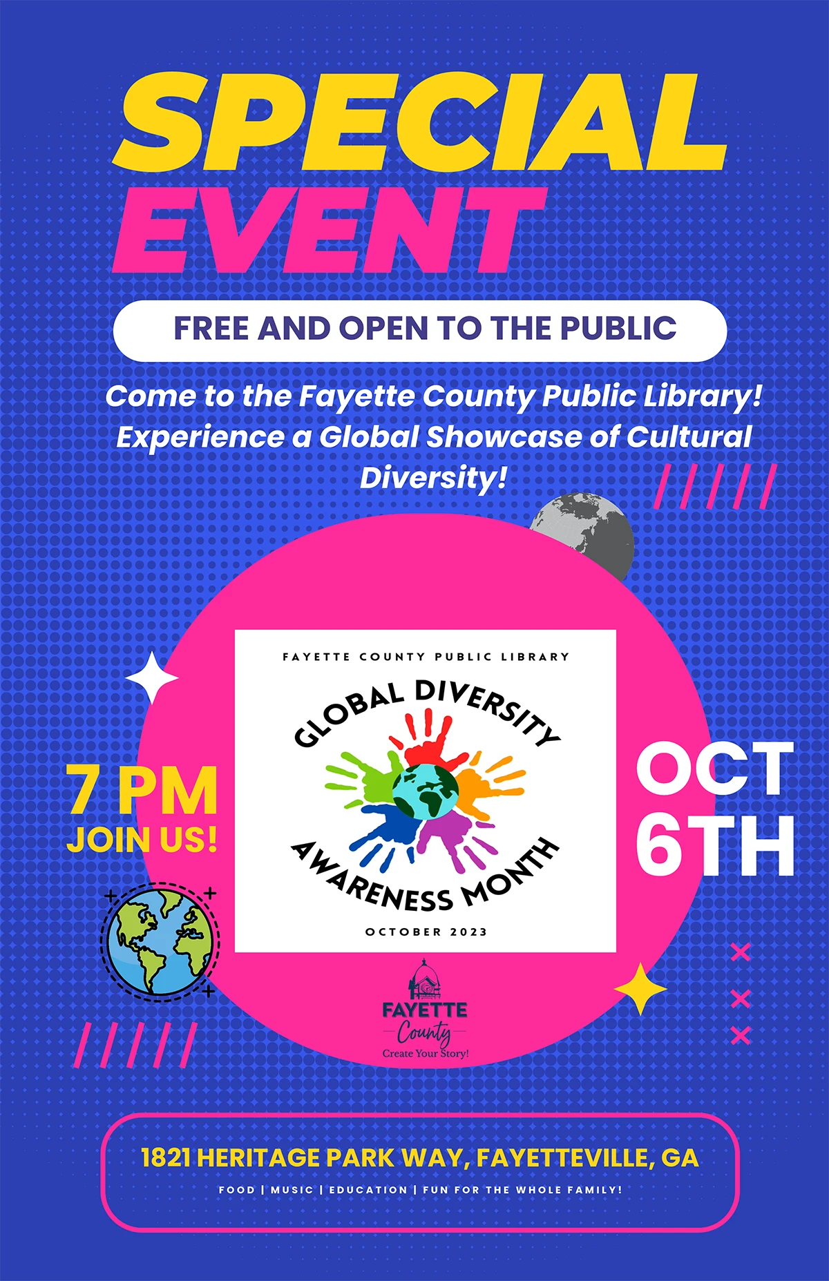 Come to the Fayette County Public Library! Experience a Global Showcase of Cultural Diversity!