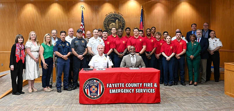 Fayette County Department of Fire and Emergency Services signed an agreement with Southern Crescent Technical College