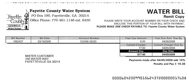 pay water bill